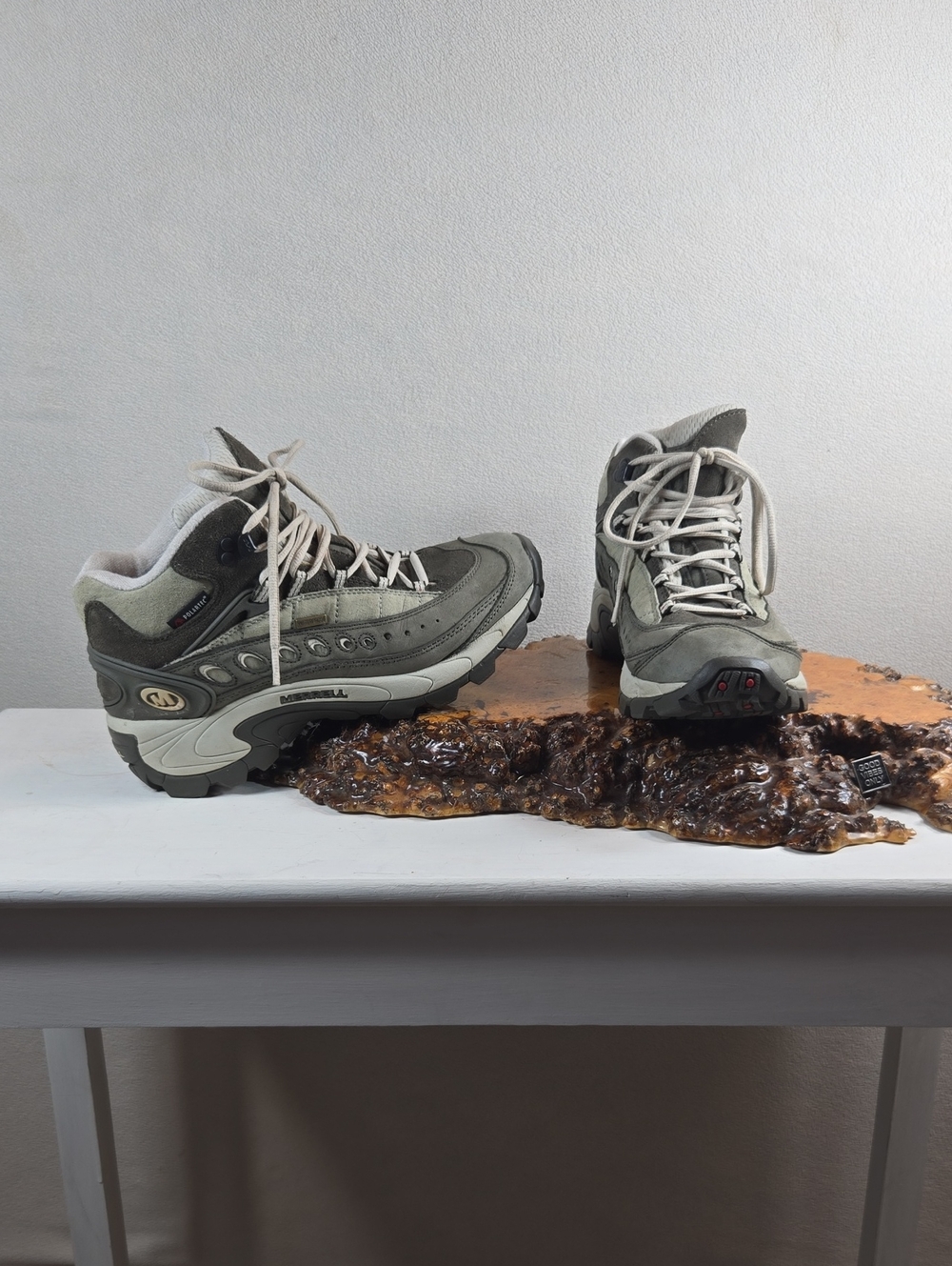 Merrell Women's Mist Green/Chocolate Waterproof Hiking Boots